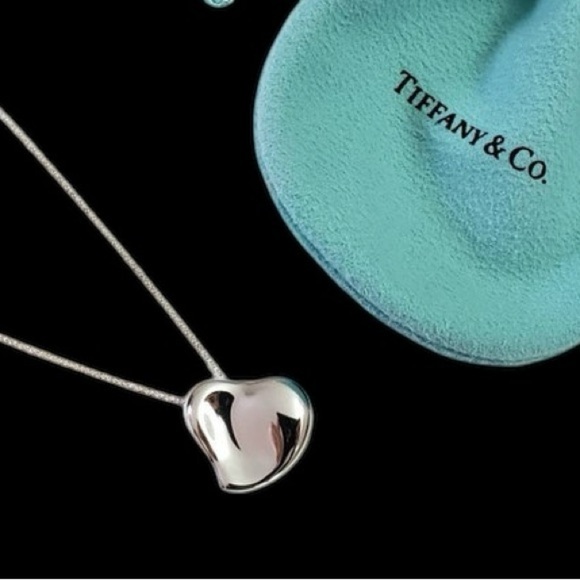 Tiffany & Co. Silver Large Full  Heart Necklace - Picture 6 of 11